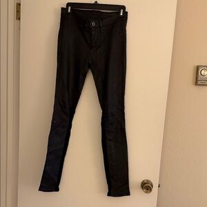Rag & Bone Black Leather Skinny Pants